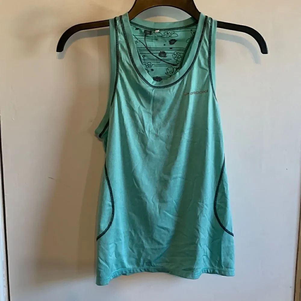 Brooks EUC sea foam green running tank Size S